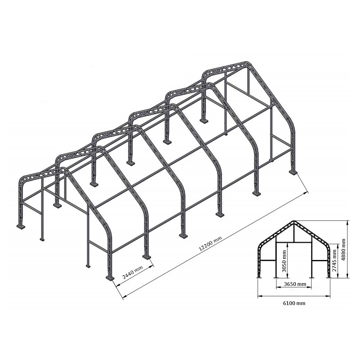 Ranch Premium 6,1x12,2x4,88 m 900 g kalustohalli - Image 5